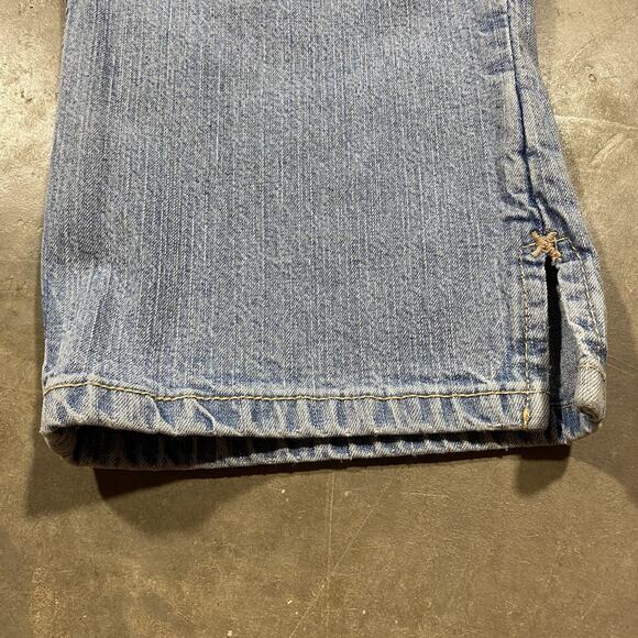 Levi Strauss Signature Stretch Jeans Light Wash 35x23 Cropped Y2K - Picture 3 of 13